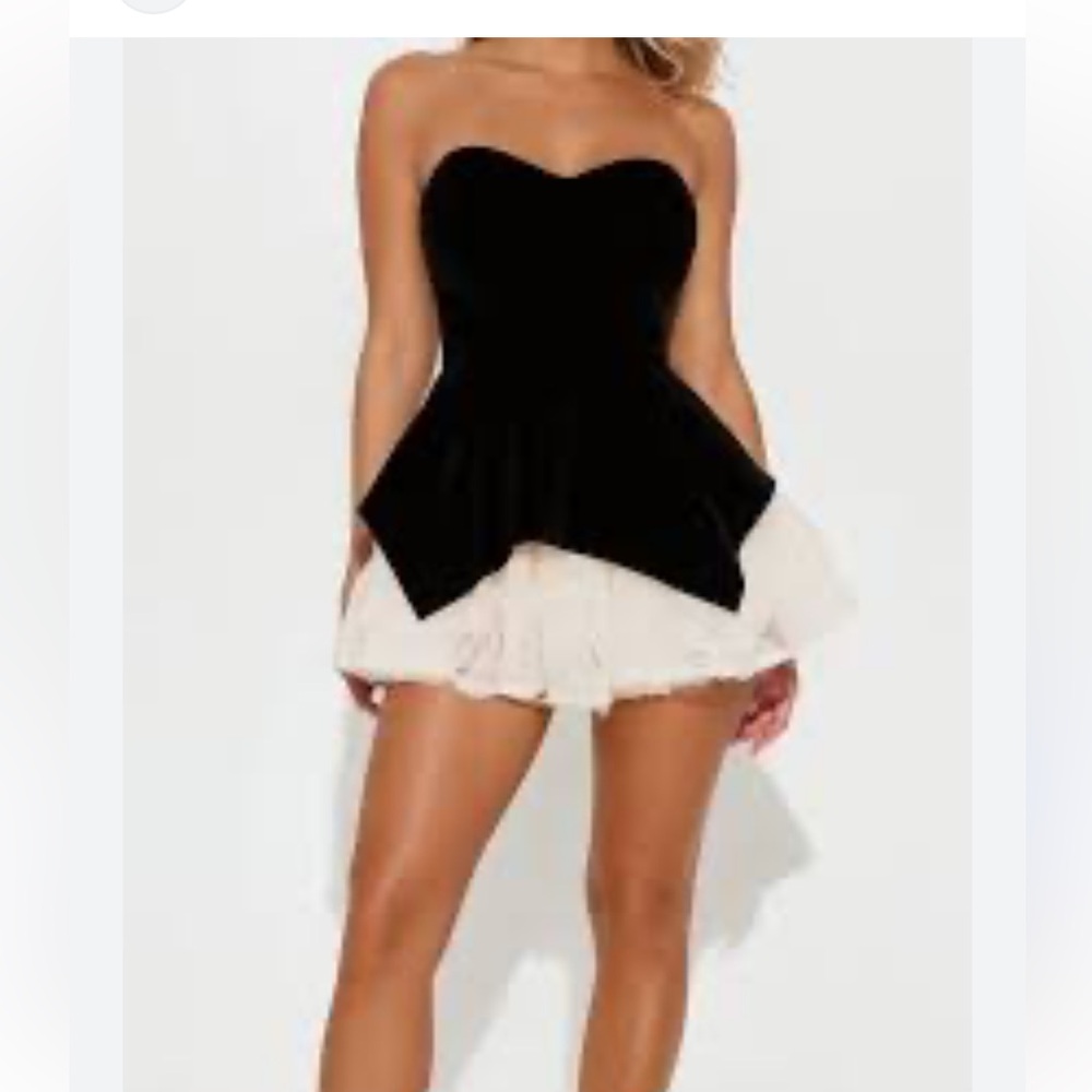 Velvet and cream mini dress